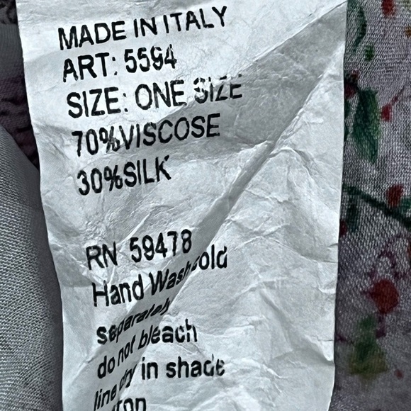 Elena Baldi Made in Italy Floral Kimono Cardigan Silk Blend OS Women - Picture 3 of 6